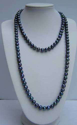 9mm grade AA round black pearl necklace