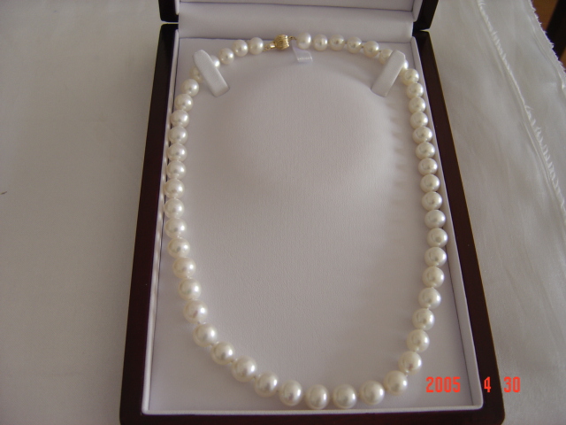 7-8mm grade AA round white pearl necklace